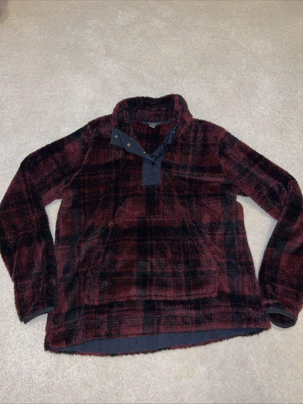 Eddie Bauer Women’s L Pemba Fleece Pullover Plaid